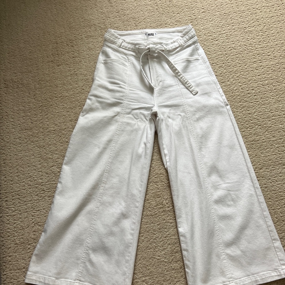 PAIGE White Flare Jeans Wide Leg